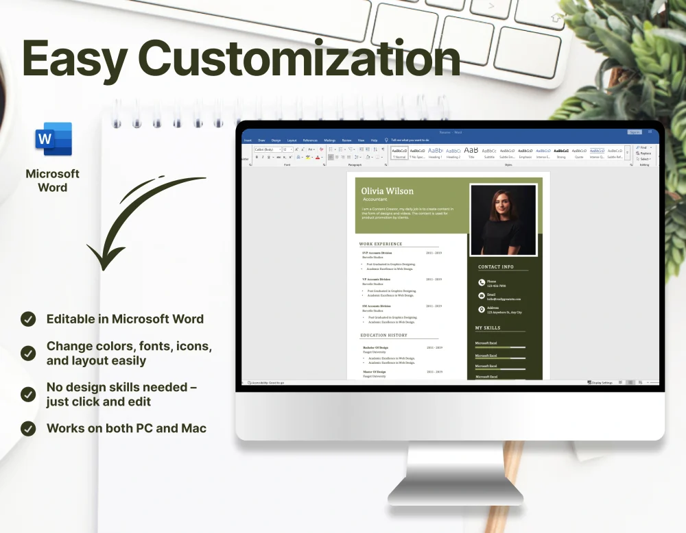 Minimalist Accountant Resume Template - Image 2