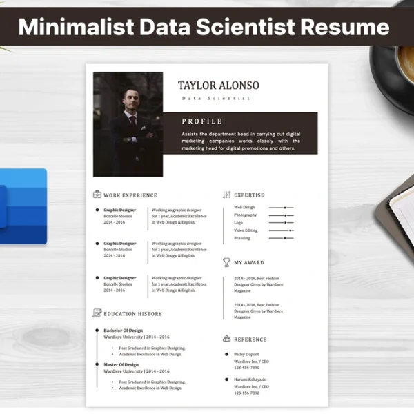 Minimalist Data Scientist Resume Template