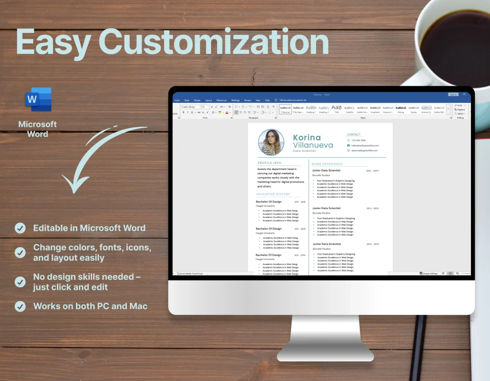 Modern Data Scientist Resume Template - Image 2
