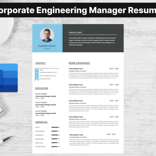 Corporate Engineering Manager Resume Template