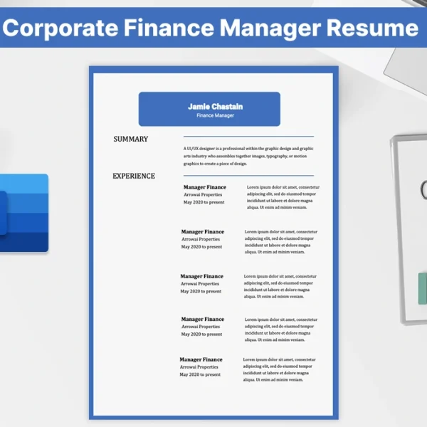 Corporate Finance Manager Resume Template