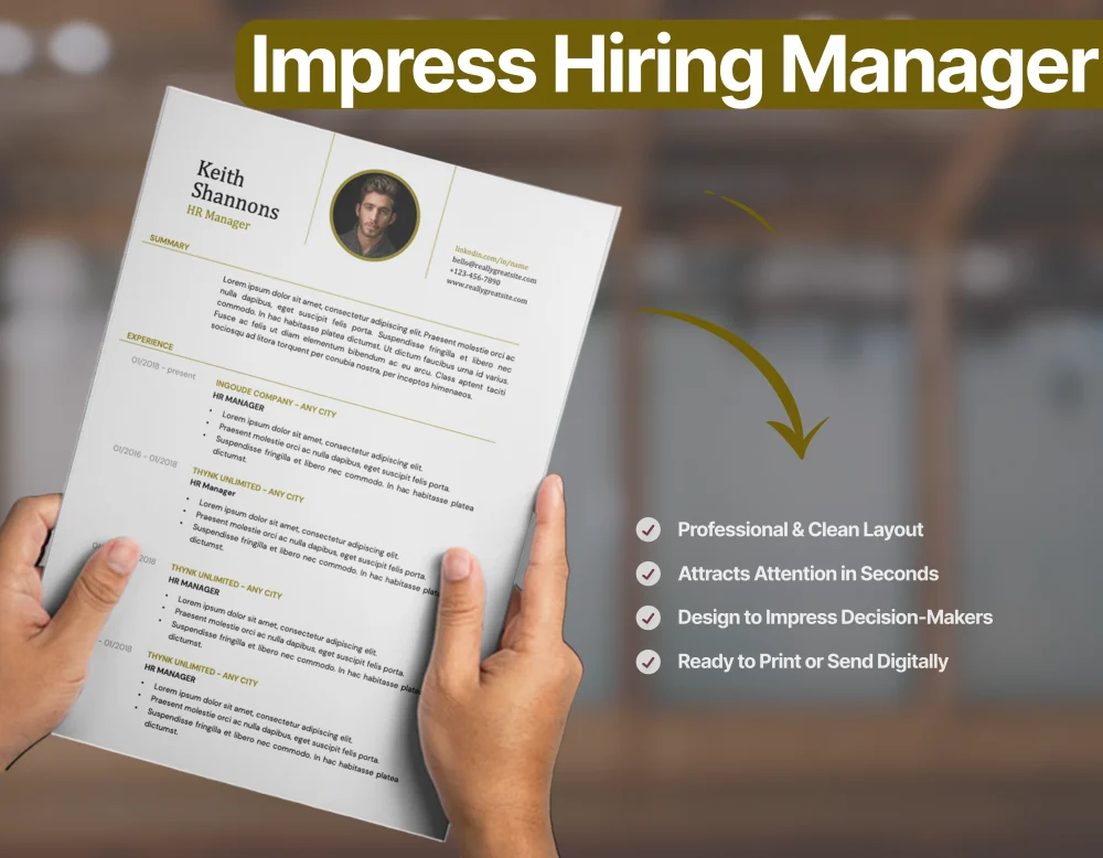 Corporate HR Manager Resume Template - Image 3