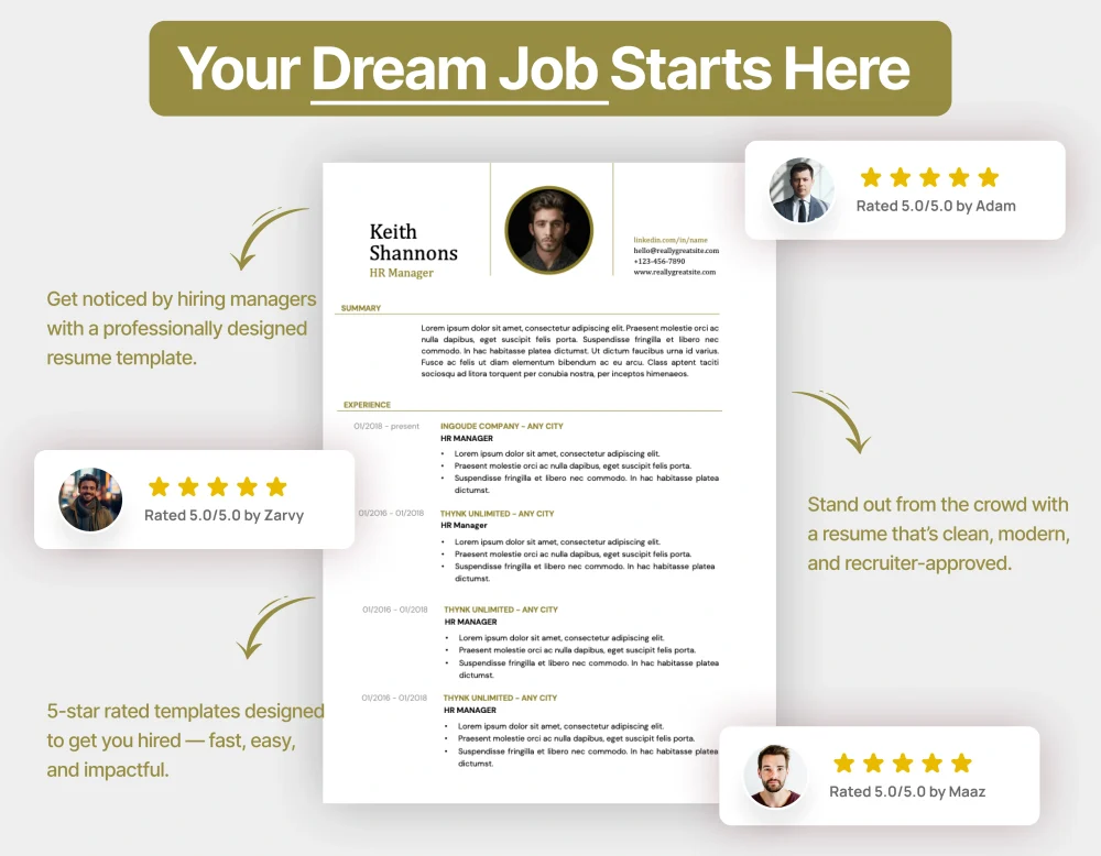 Corporate HR Manager Resume Template - Image 4