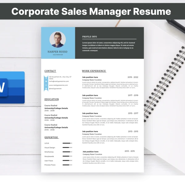 Corporate Sales Manager Resume Template