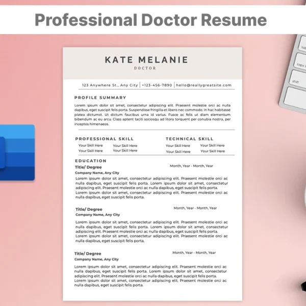 Professional Doctors Resume Template