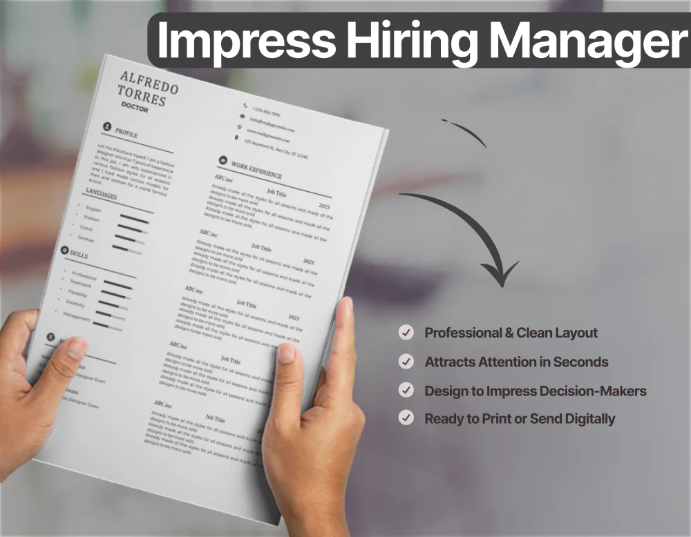Minimalist Doctors Resume Template - Image 3