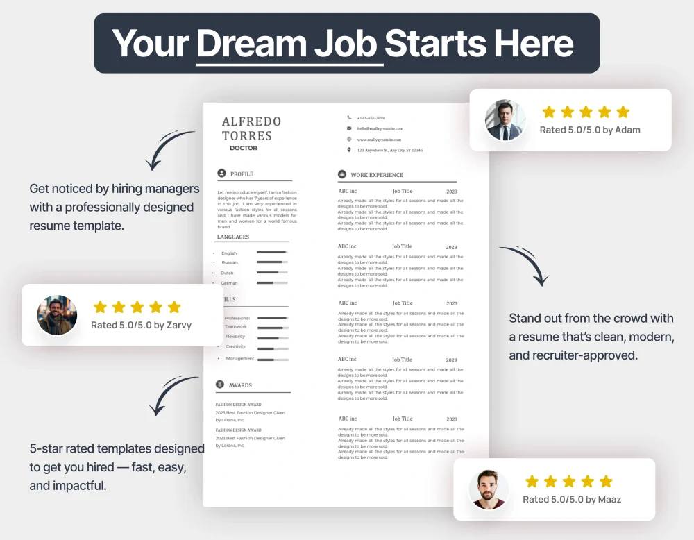 Minimalist Doctors Resume Template - Image 4