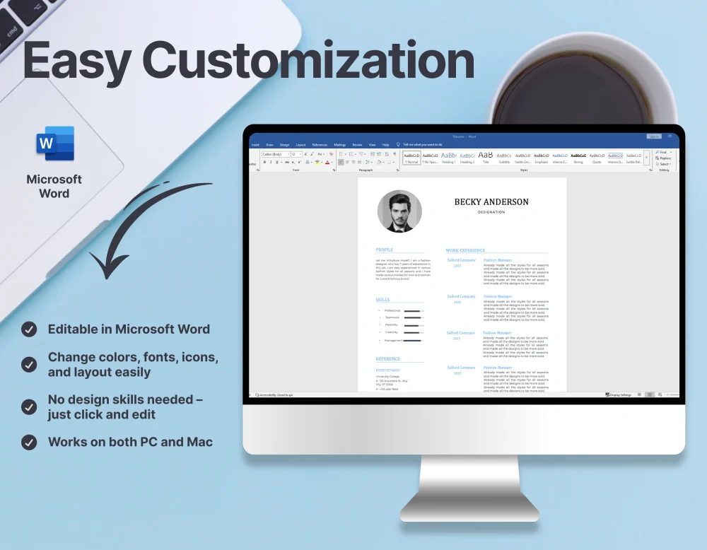Minimalist Full Stack Developer Resume Template - Image 2