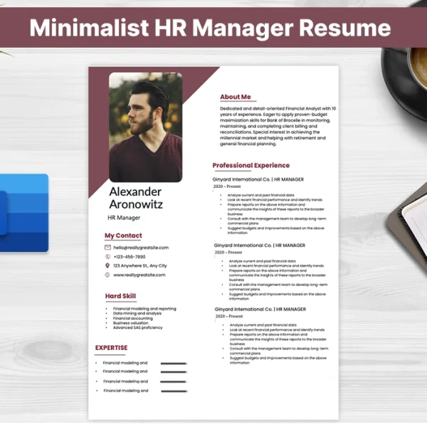 Minimalist HR Manager Resume Template