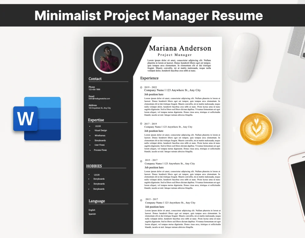 Minimalist Project Manager Resume Template