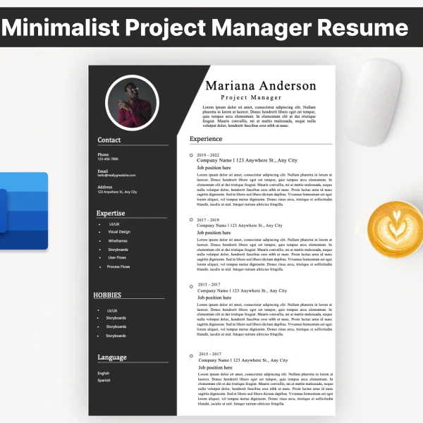 Minimalist Project Manager Resume Template