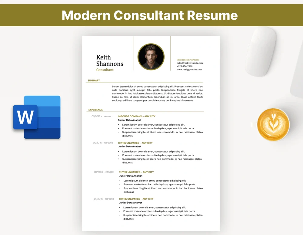 Modern Consultant Resume Template