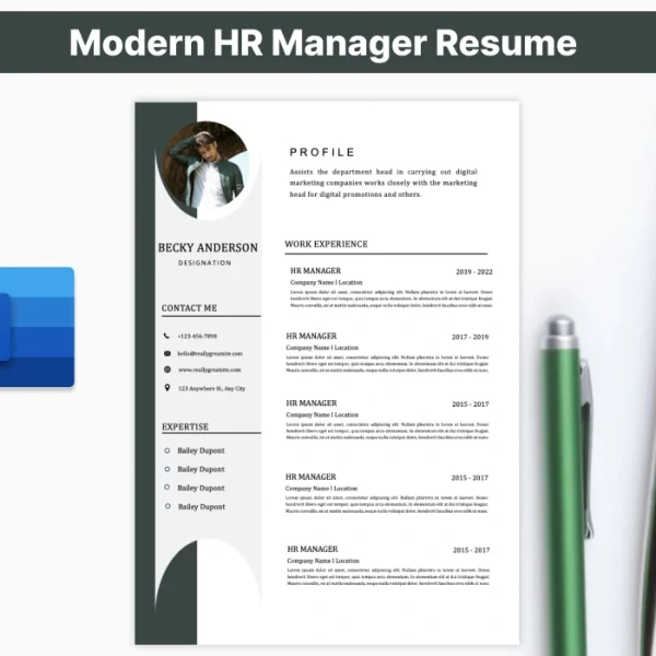 Modern HR Manager Resume Template