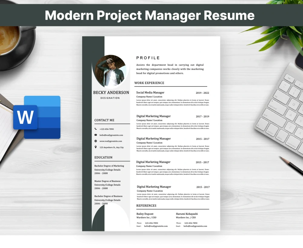 Modern Project Manager Resume Template