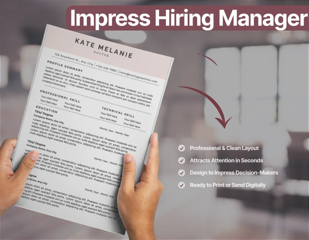 Professional Doctors Resume Template - Image 3
