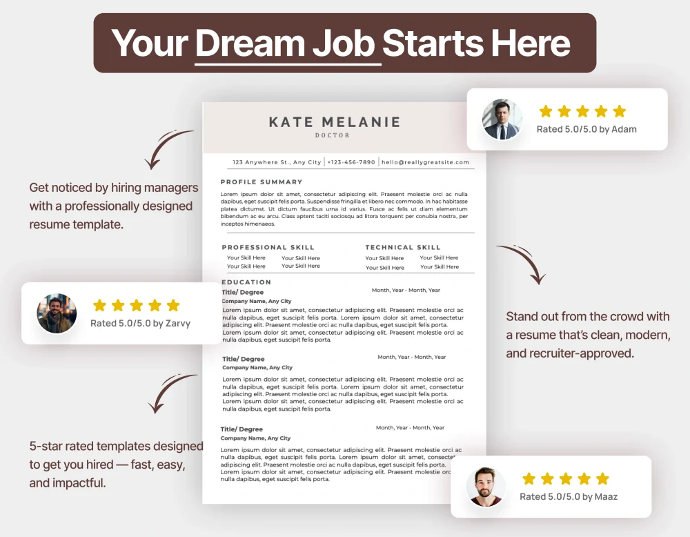 Professional Doctors Resume Template - Image 4