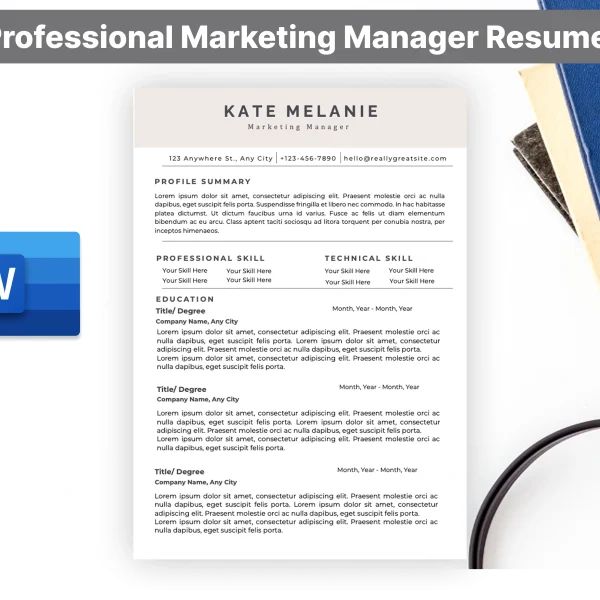 Professional Marketing Manager Resume Template