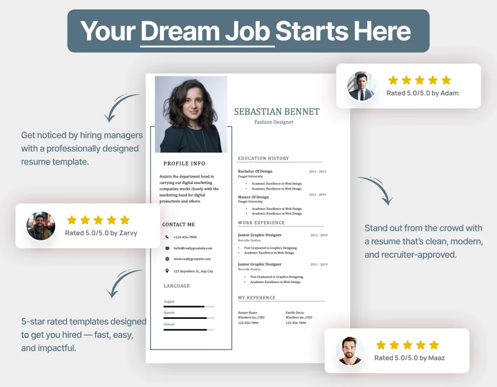 Corporate Fashion Designer Resume Template - Image 4