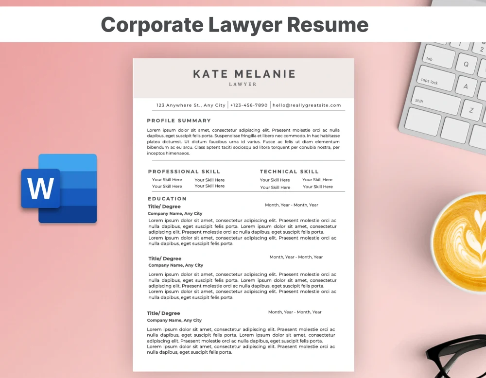 Corporate Lawyers Resume Template