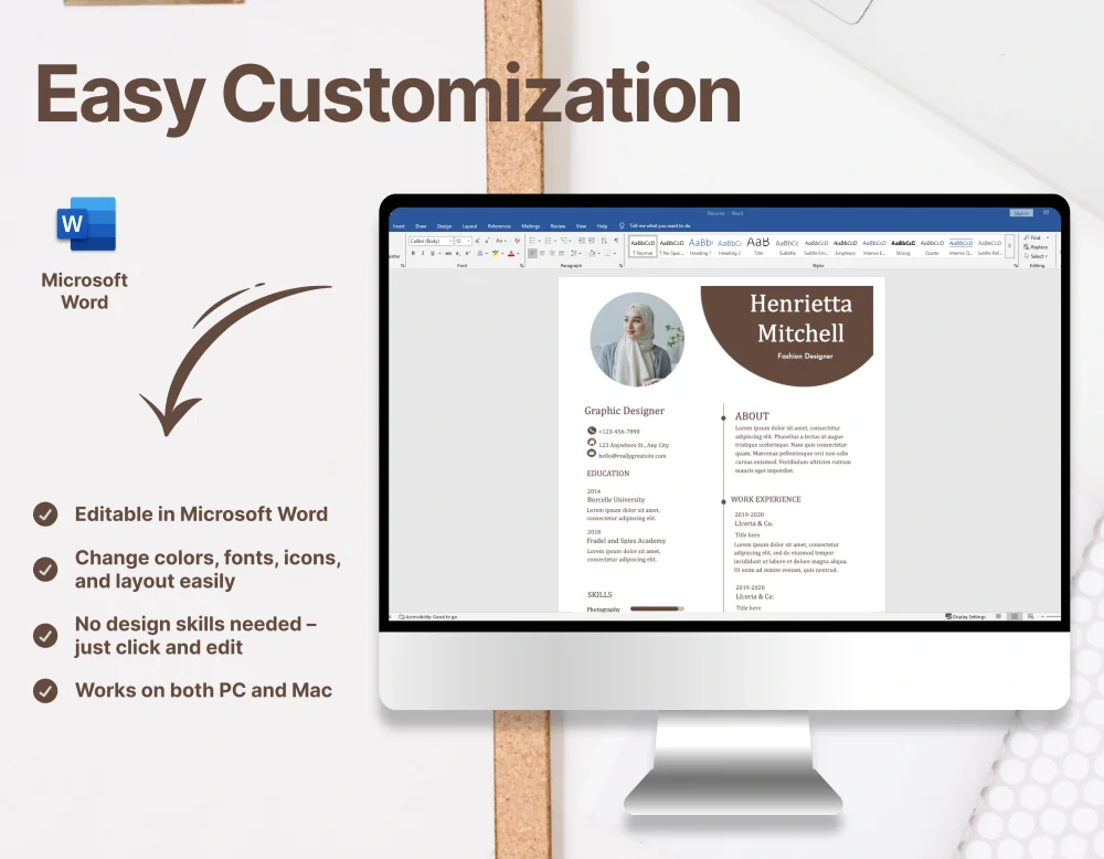 Minimalist Fashion Designer Resume Template - Image 2
