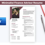 Minimalist Finance Advisor Resume Template