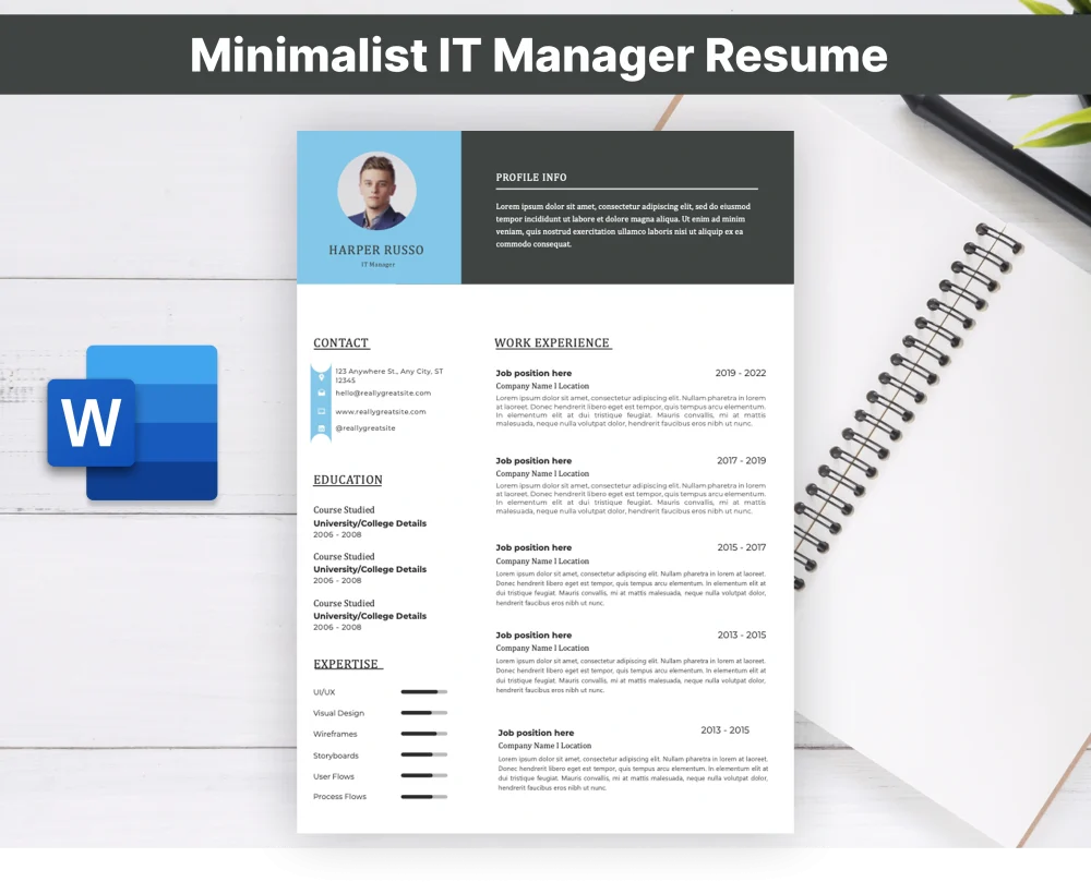 Minimalist IT Manager Resume Template