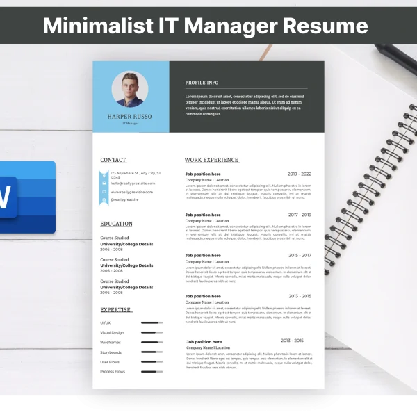 Minimalist IT Manager Resume Template