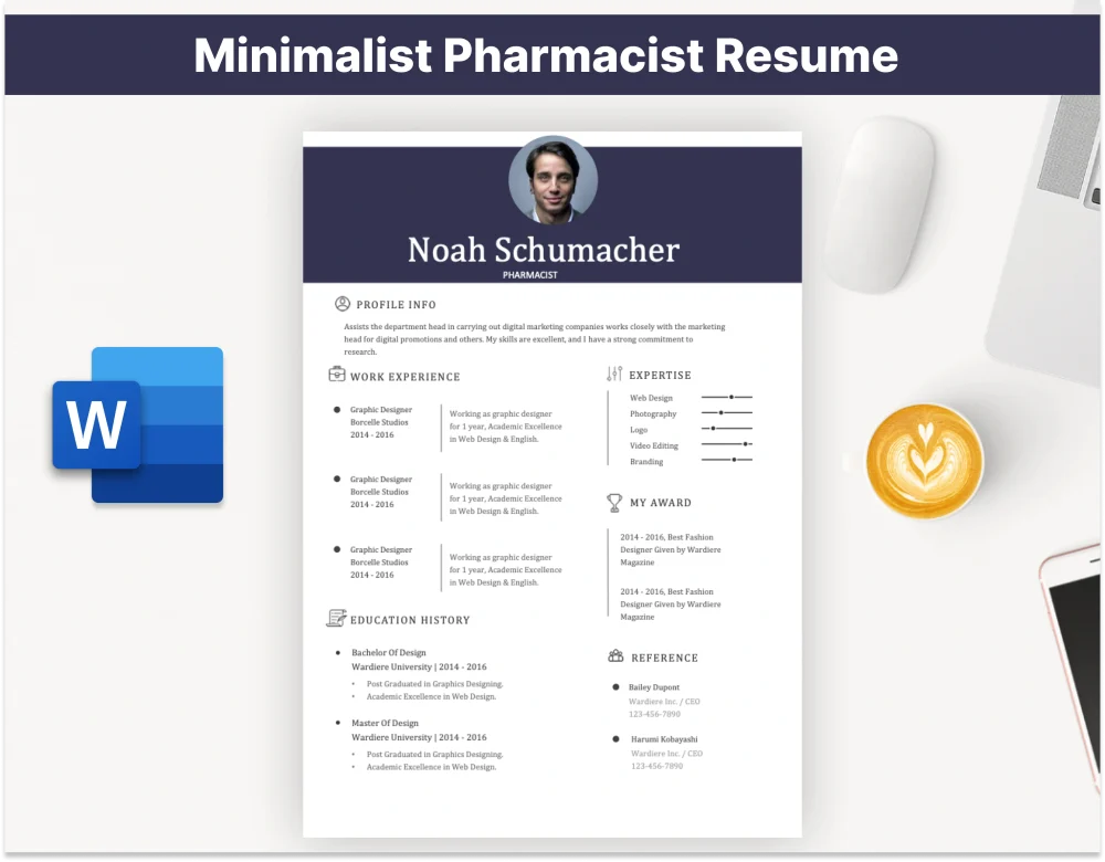 Minimalist Pharmacist Resume Template
