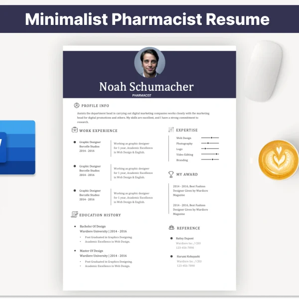 Minimalist Pharmacist Resume Template