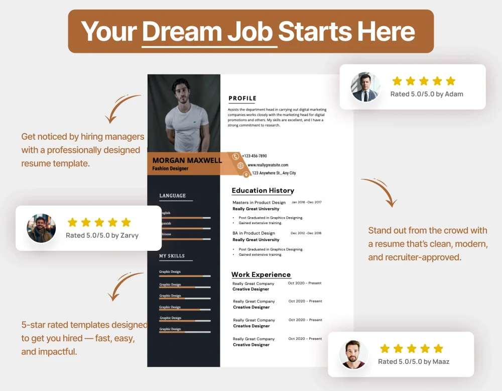 Modern Fashion Designer Resume Template - Image 4