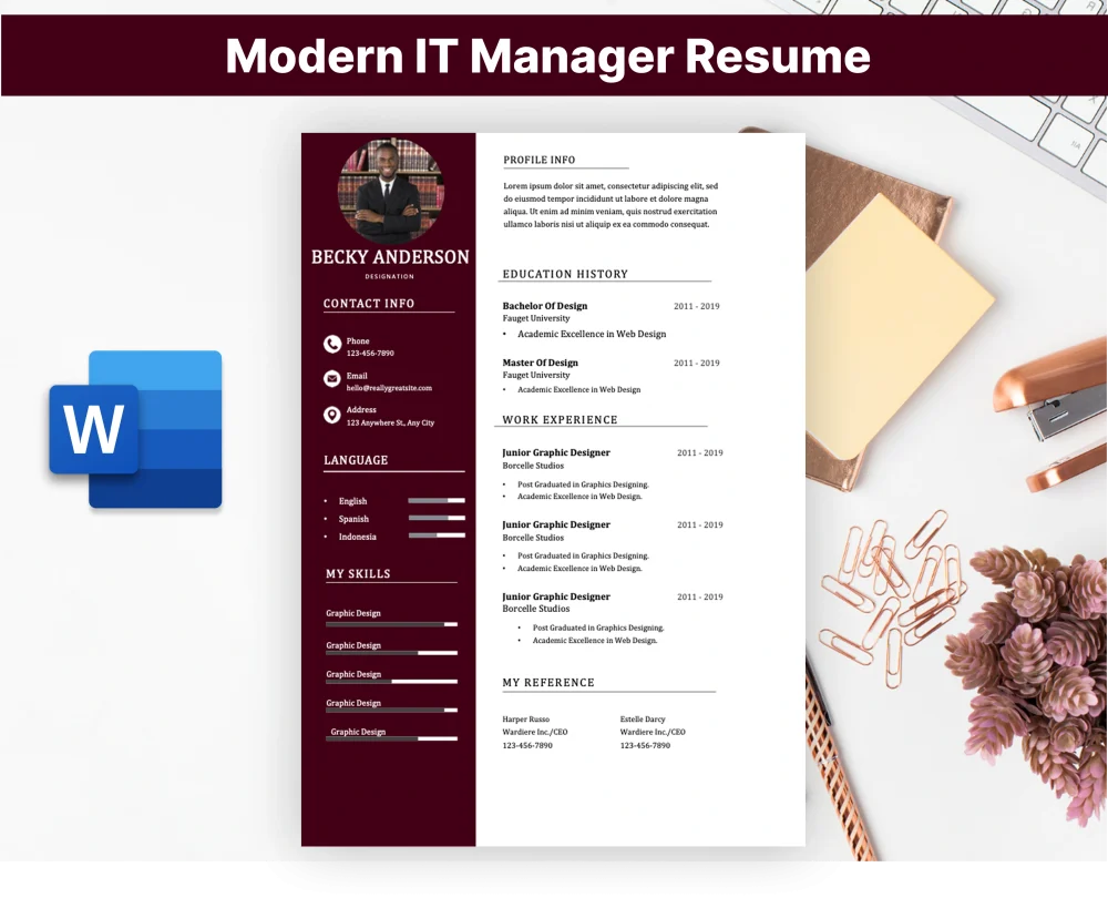 Modern IT Manager Resume Template