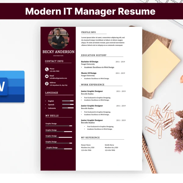 Modern IT Manager Resume Template