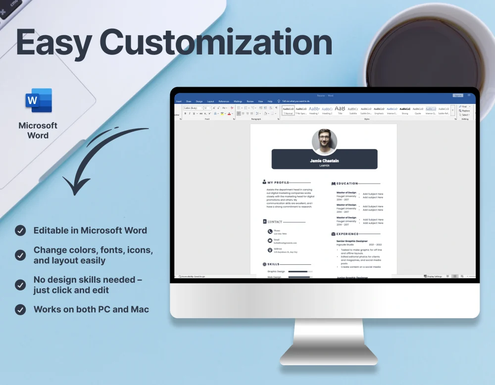 Modern Lawyers Resume Template - Image 2