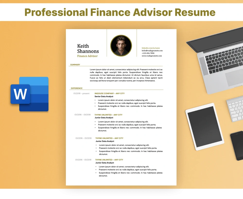 Professional Finance Advisor Resume Template