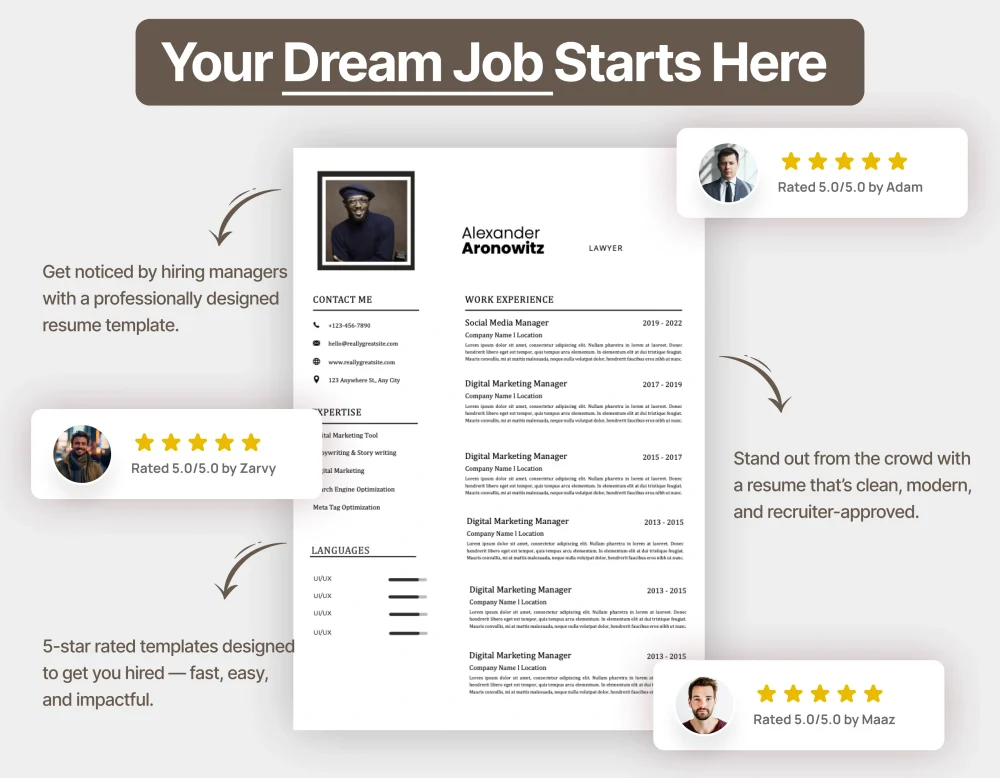 Professional Lawyers Resume Template - Image 4
