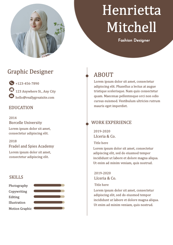 Professional Fashion Designer Resume